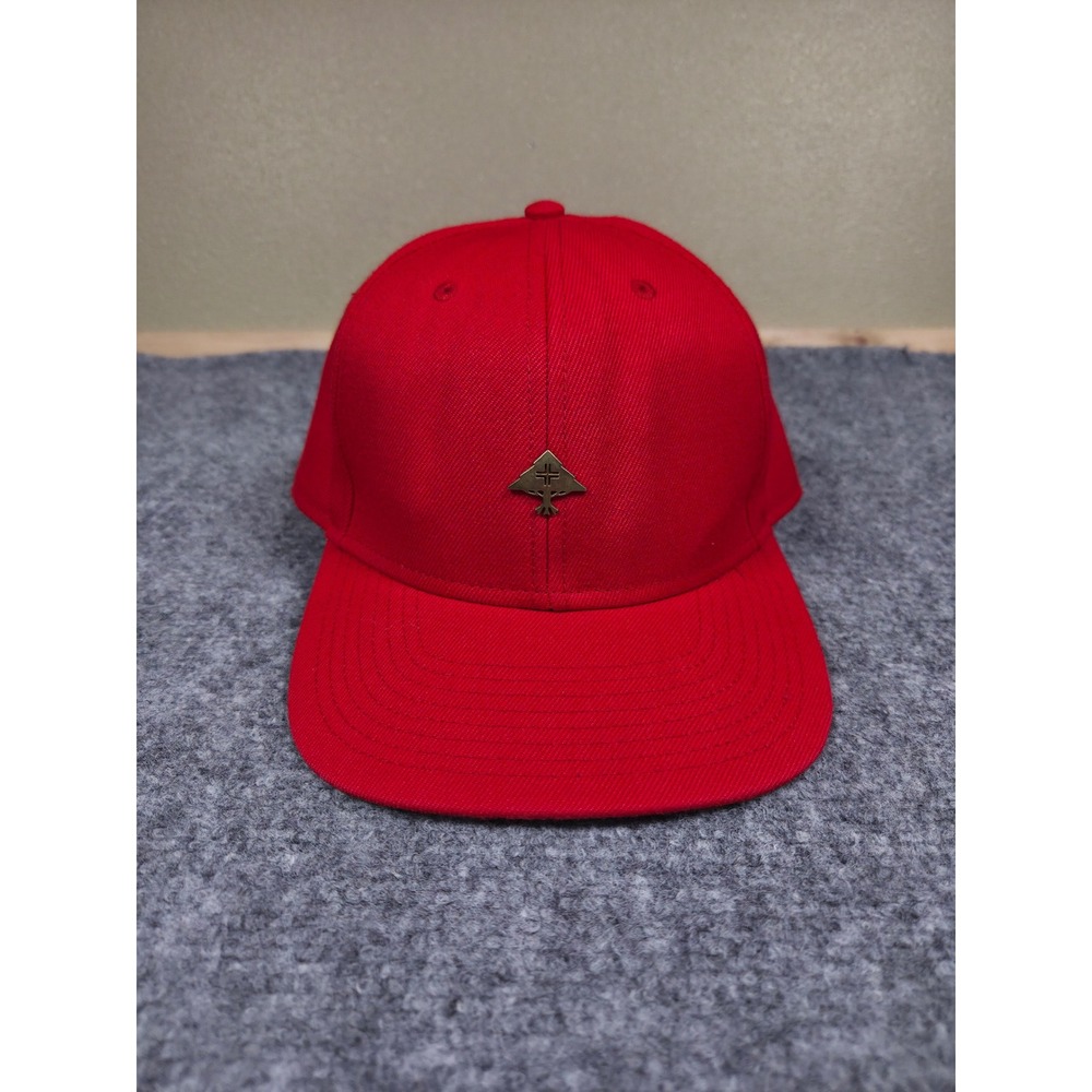 LRG Snapback Hat Mens OSFA Red Lifted Research Group Metal Tree Logo Cap